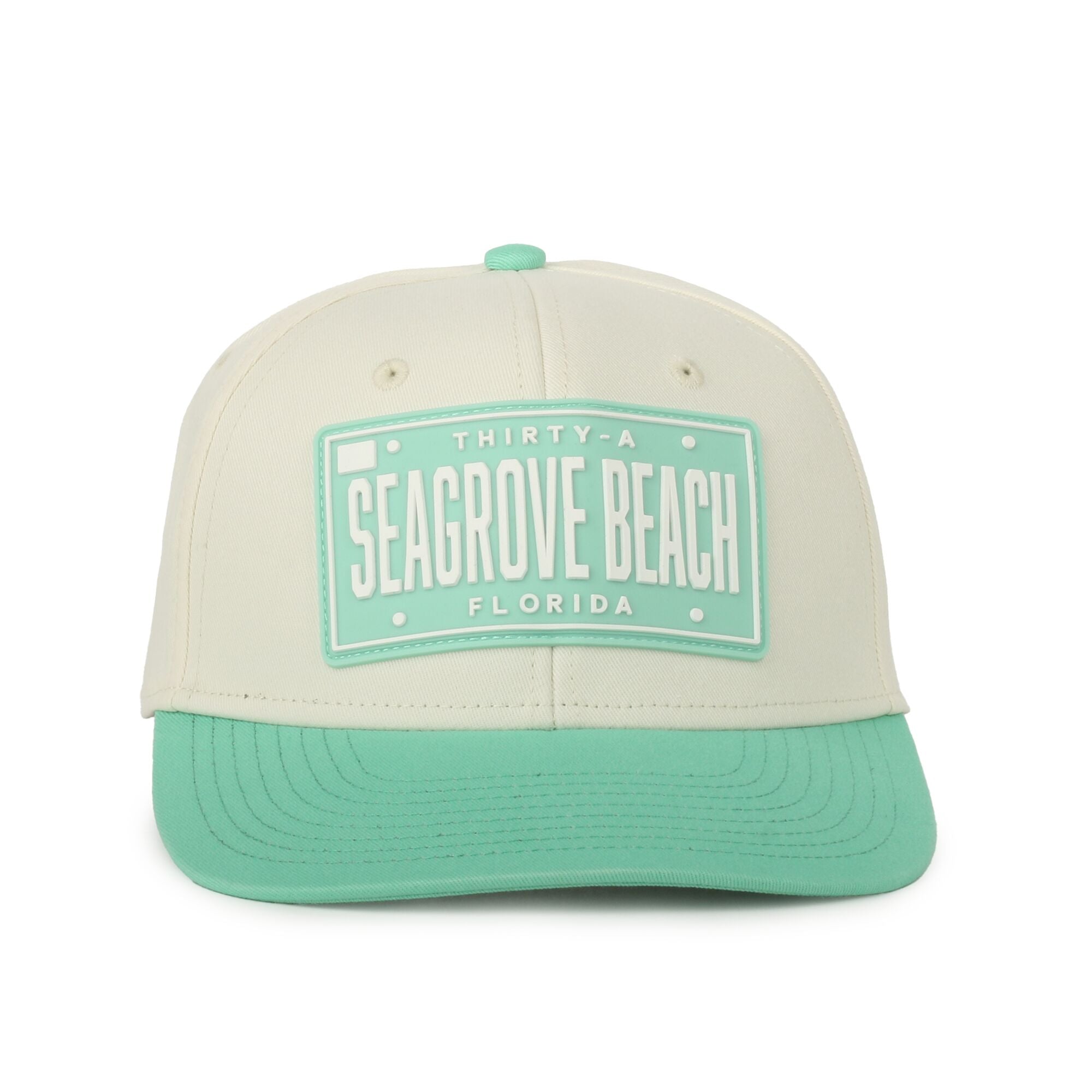 30A Seagrove Beach Mint/Cream License Plate Hat