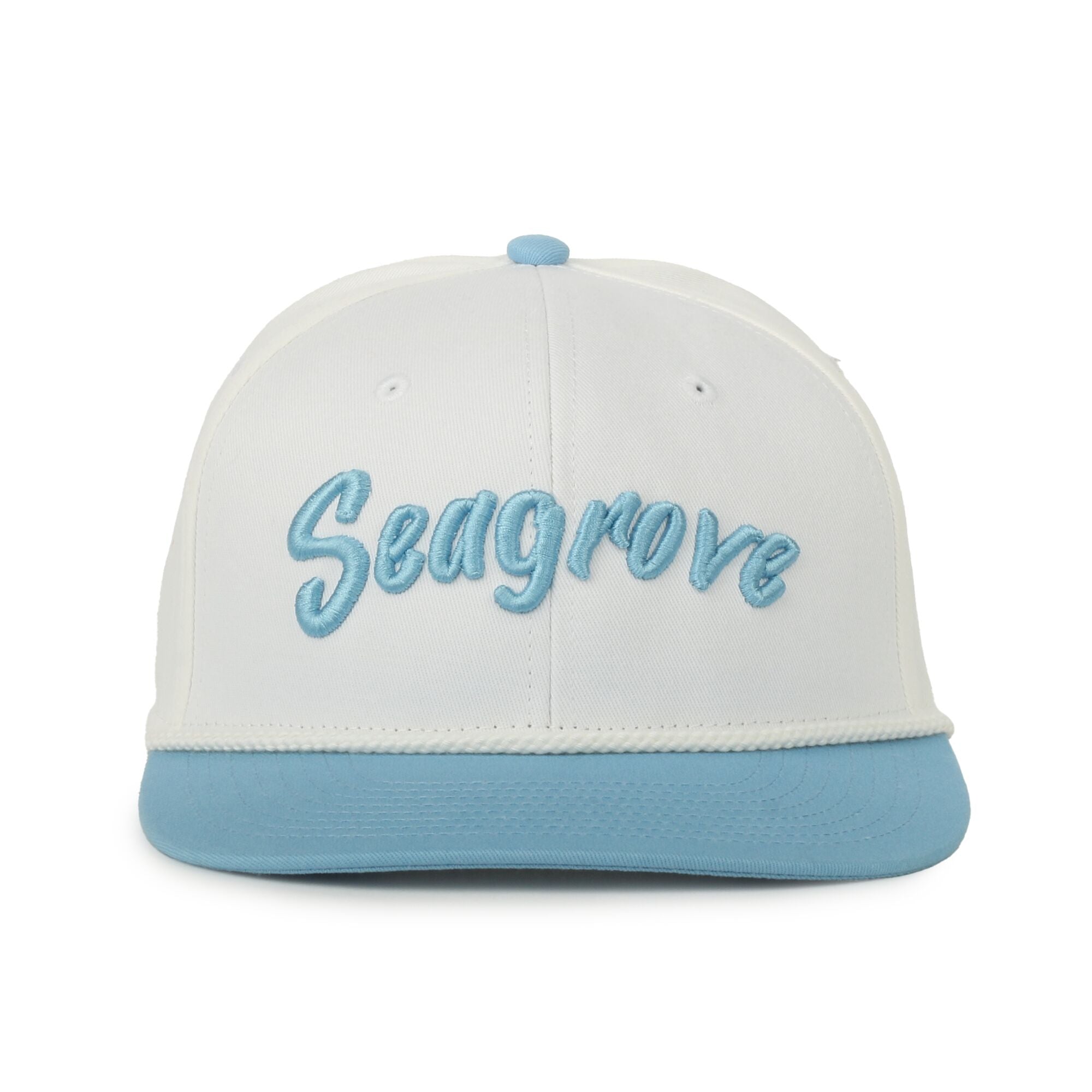30A Seagrove Beach White/Blue Script Hat