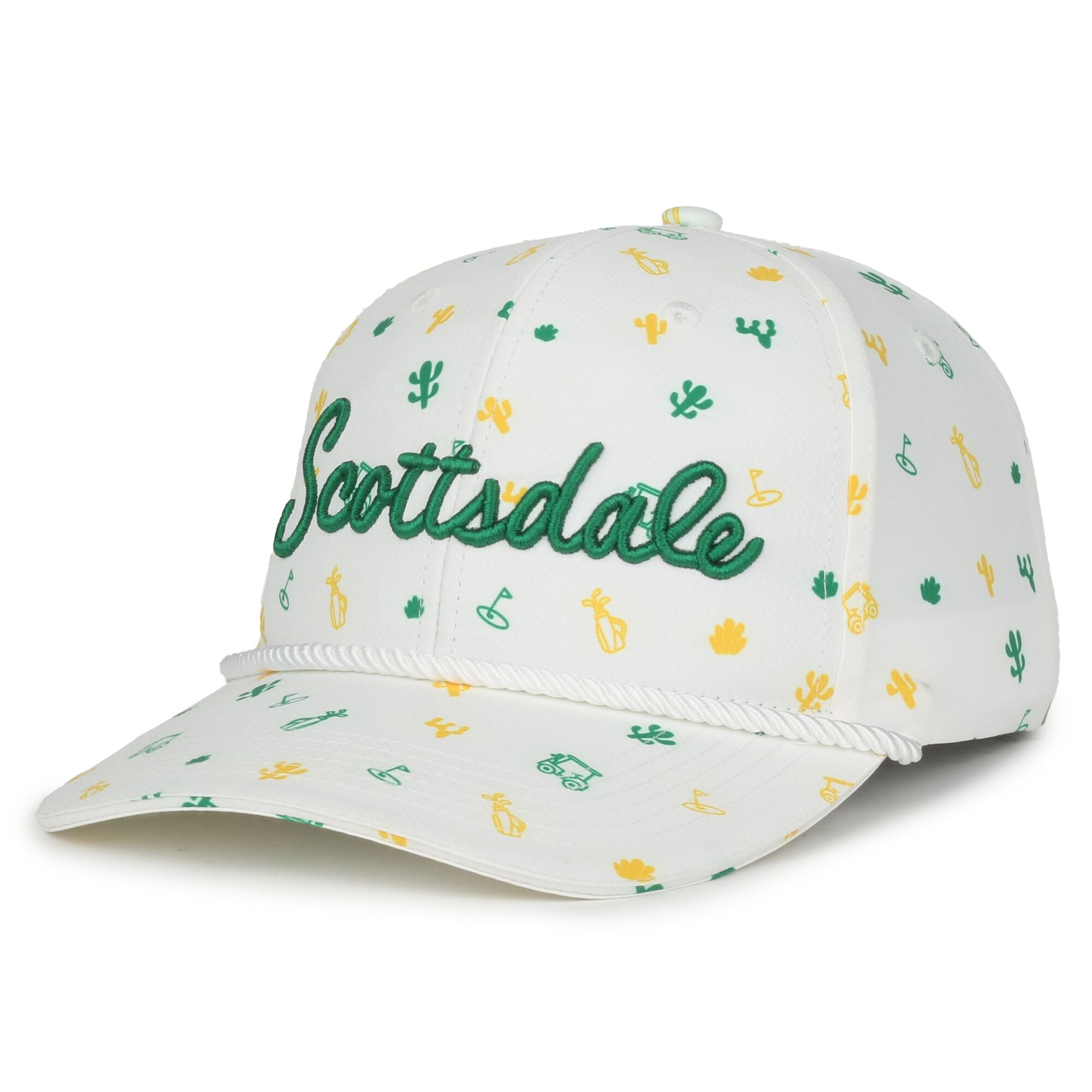 Scottsdale White Golf Hat with Logos