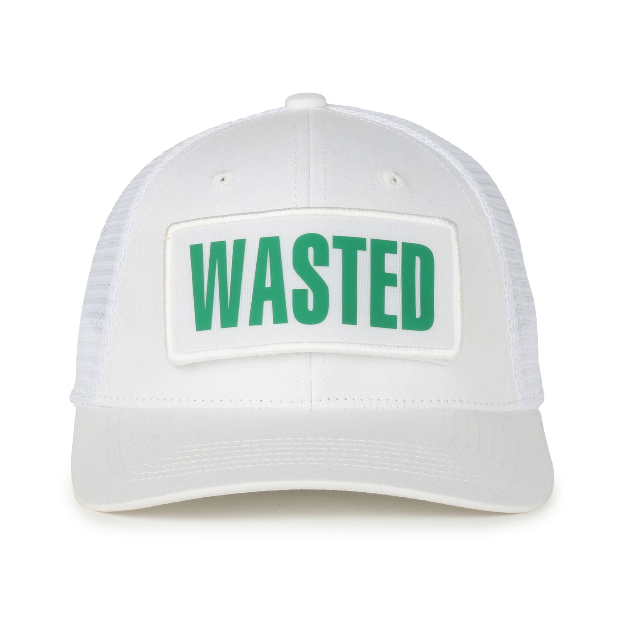 White Velcro Wasted Mesh Hat