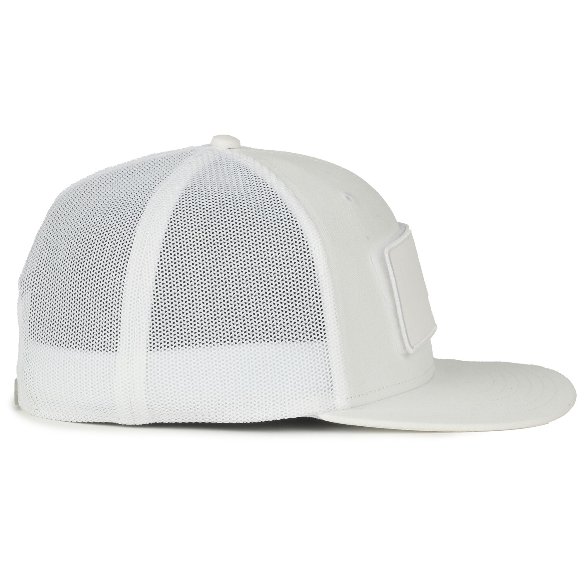 Custom Patch White Hat With Mesh Trucker Back