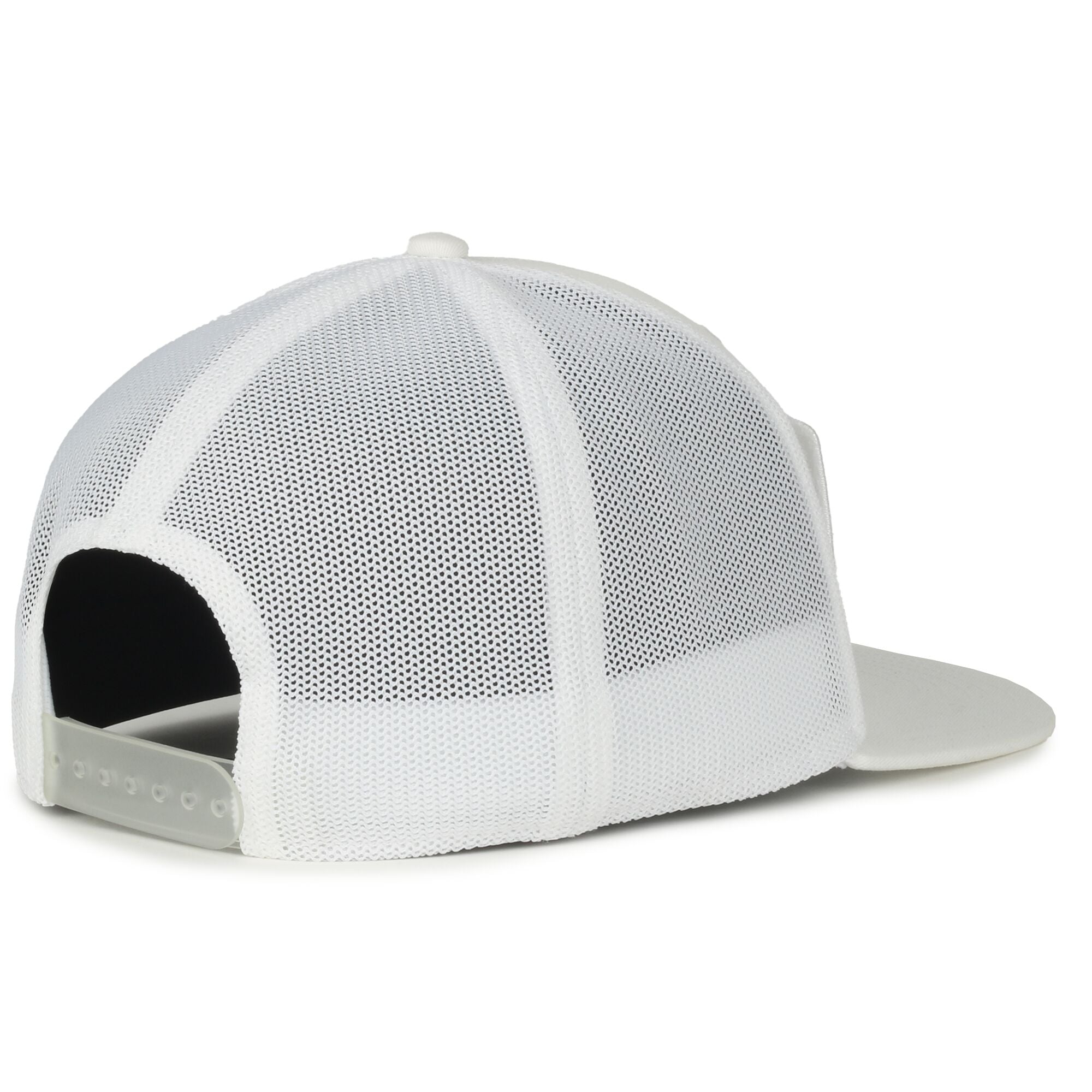 Custom Patch White Hat With Mesh Trucker Back