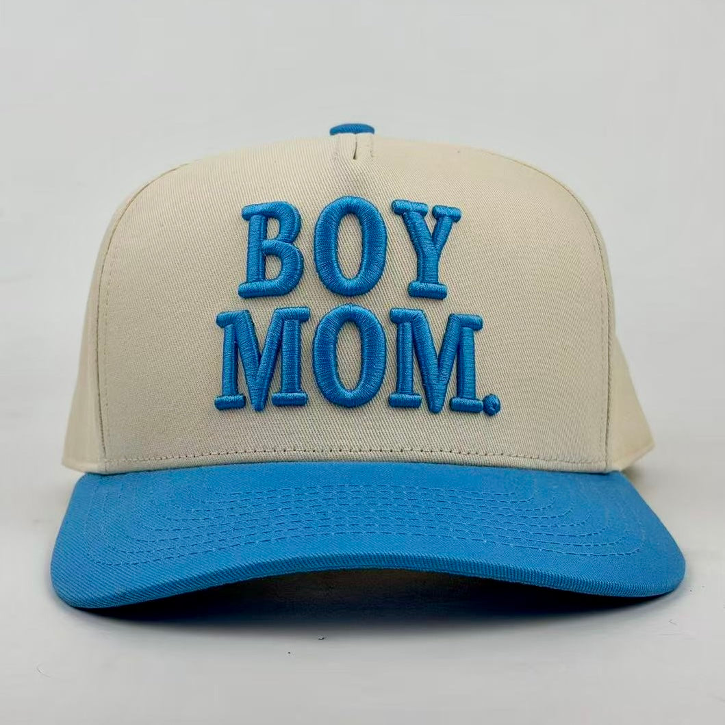 Boy Mom Embroidered Snapback Hat