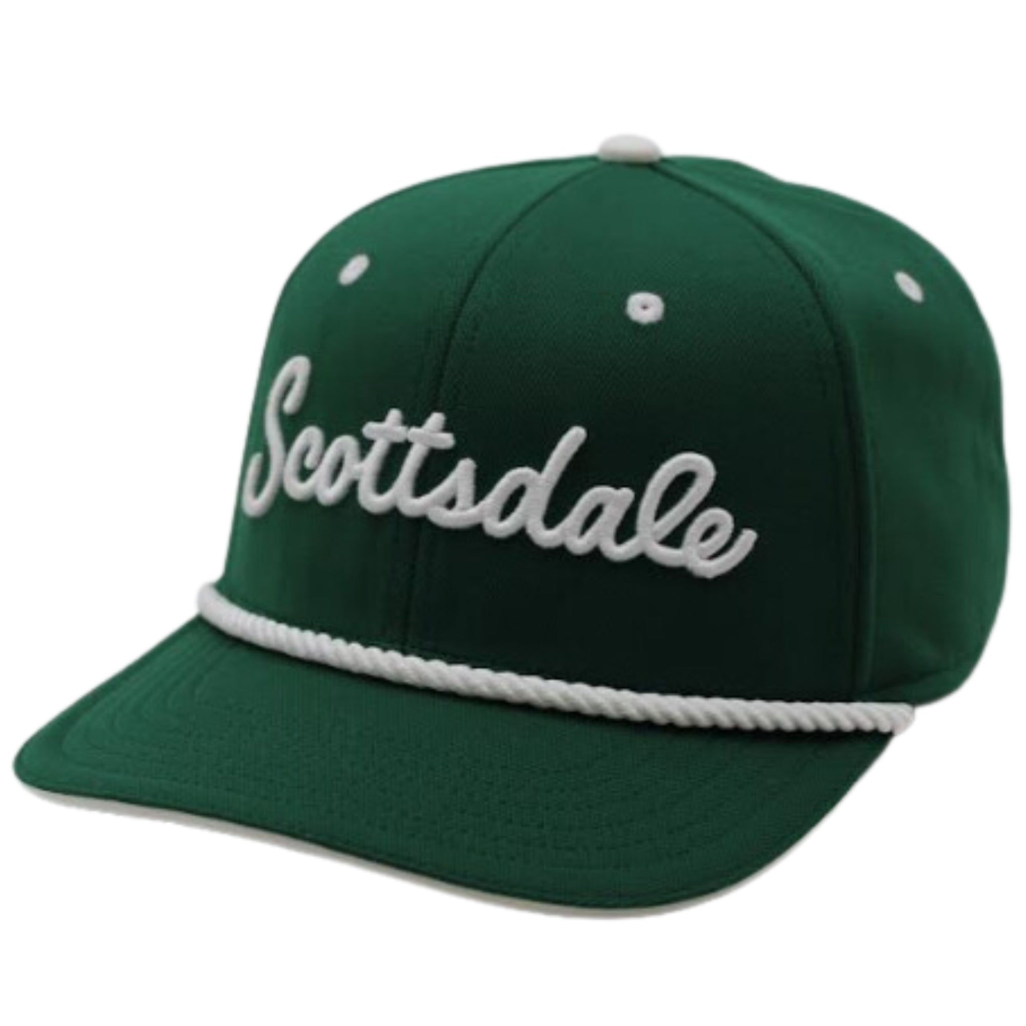 Scottsdale Green Golf Hat with White Letters