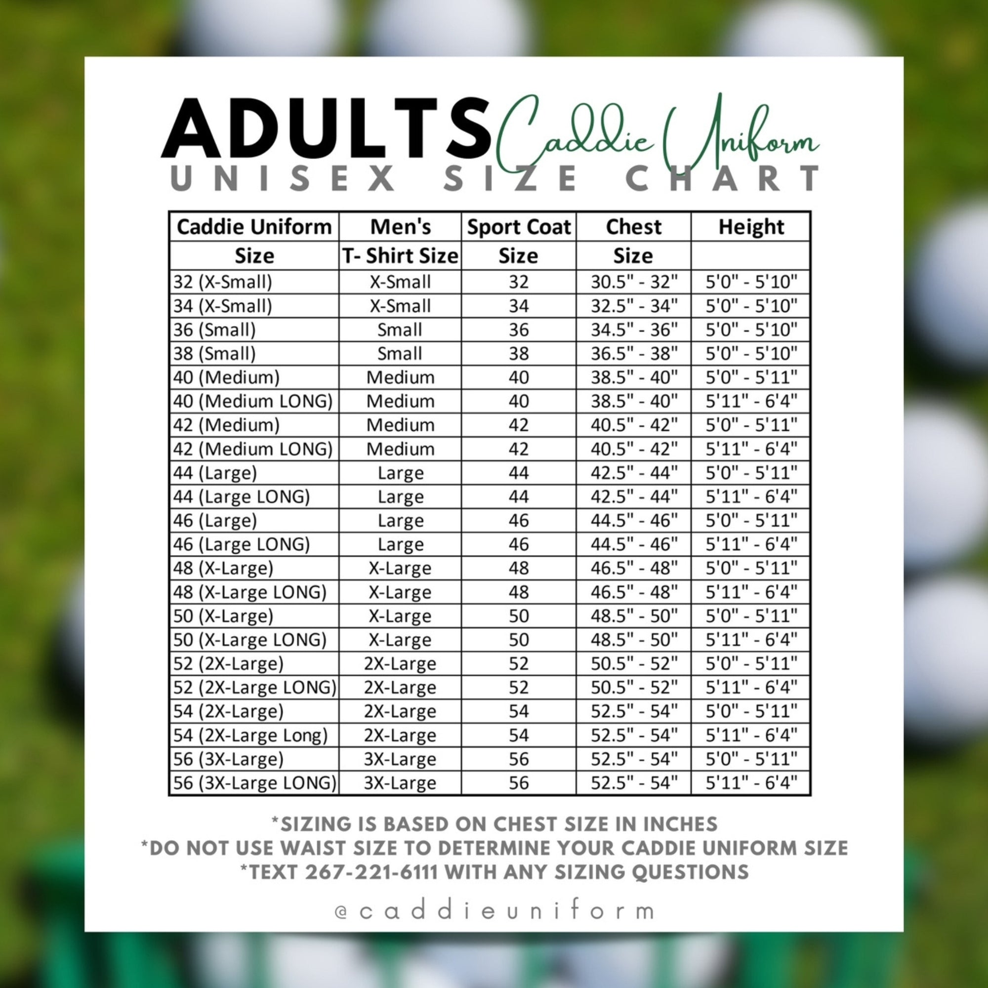 Adult Custom Caddie Uniform With Name, Number and Logo
