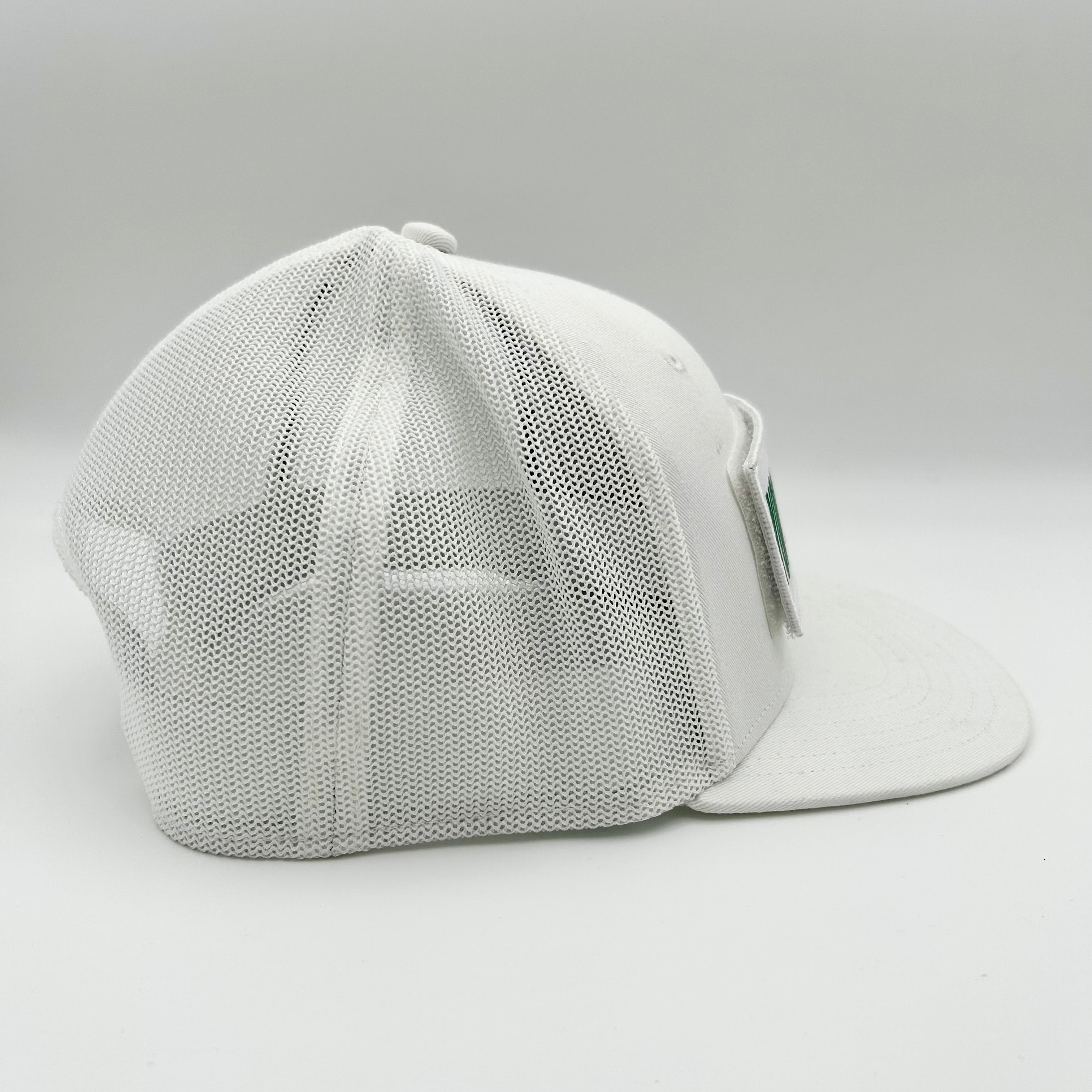 Custom Patch White Hat With Mesh Trucker Back
