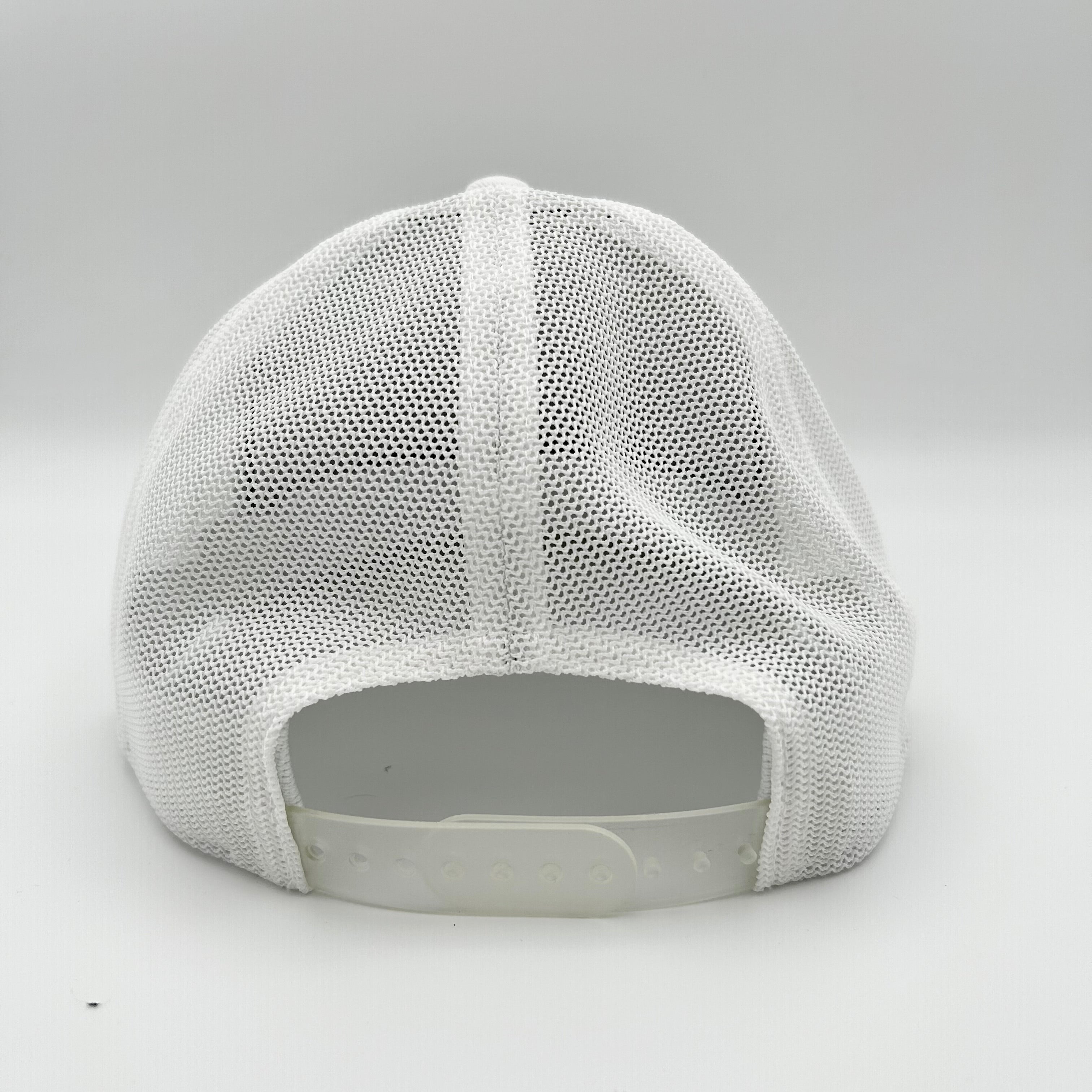 Custom Patch White Hat With Mesh Trucker Back