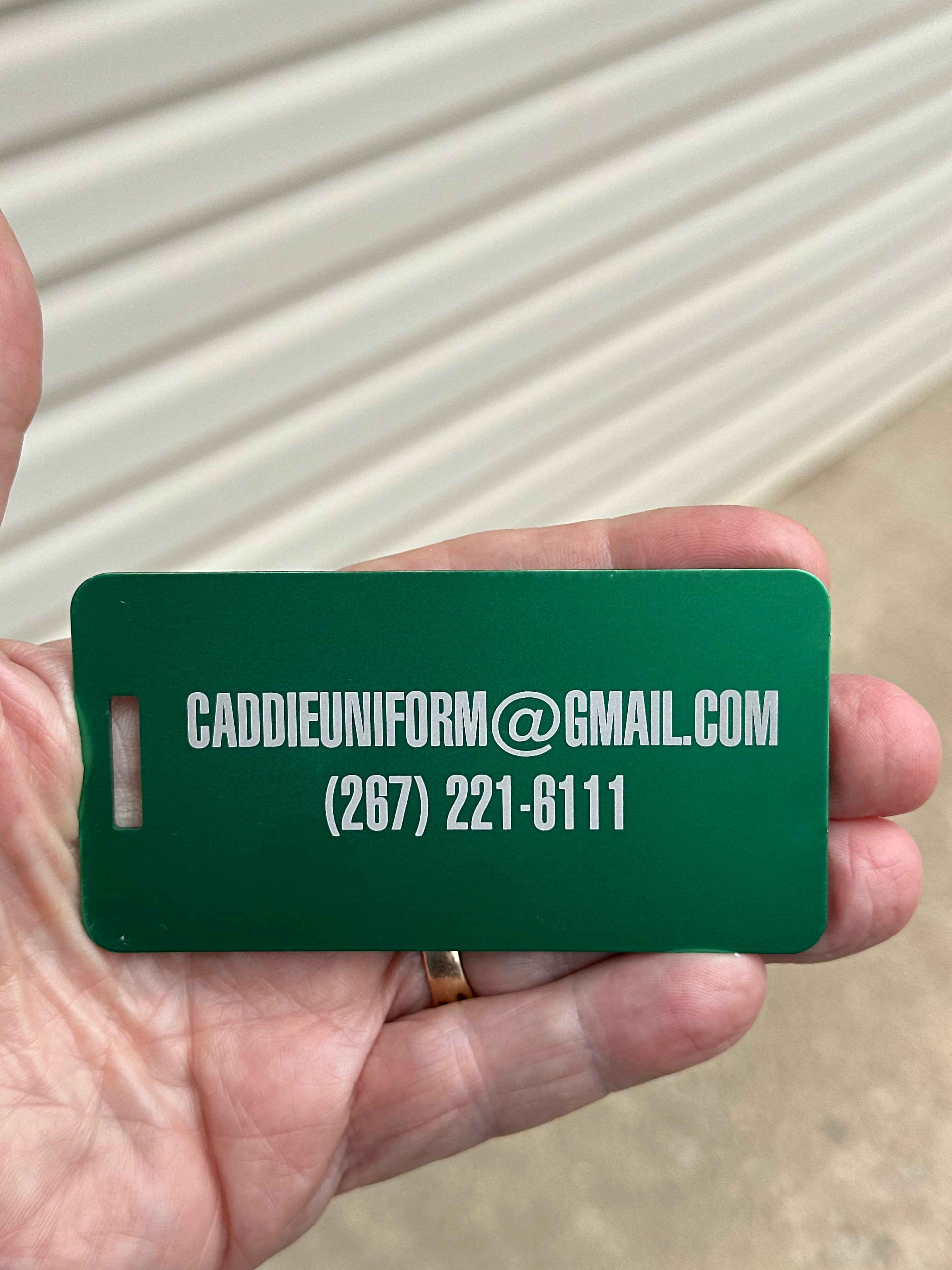 Green Metal Custom Luggage and Golf Bag Tag