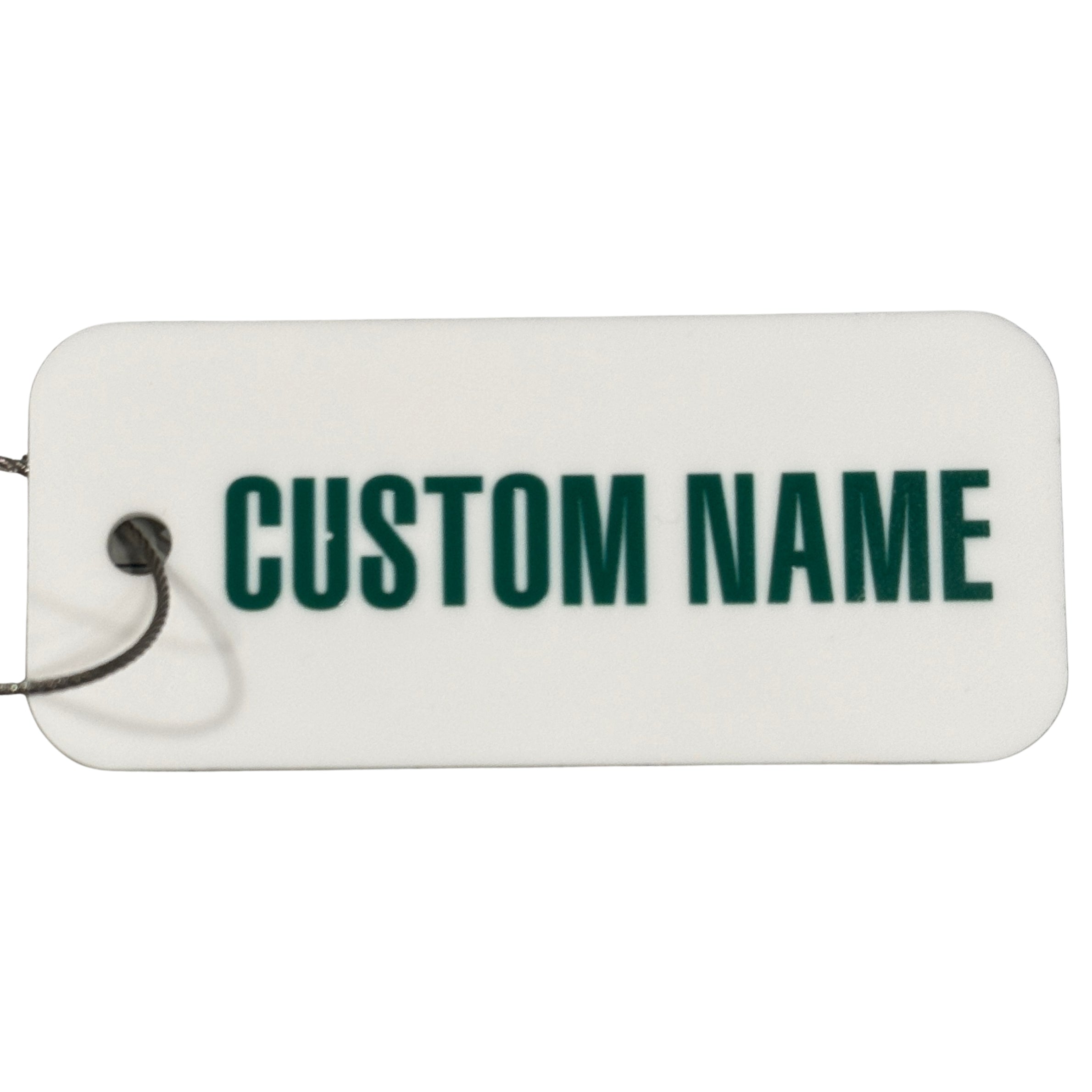 White Custom Luggage and Golf Bag Tag