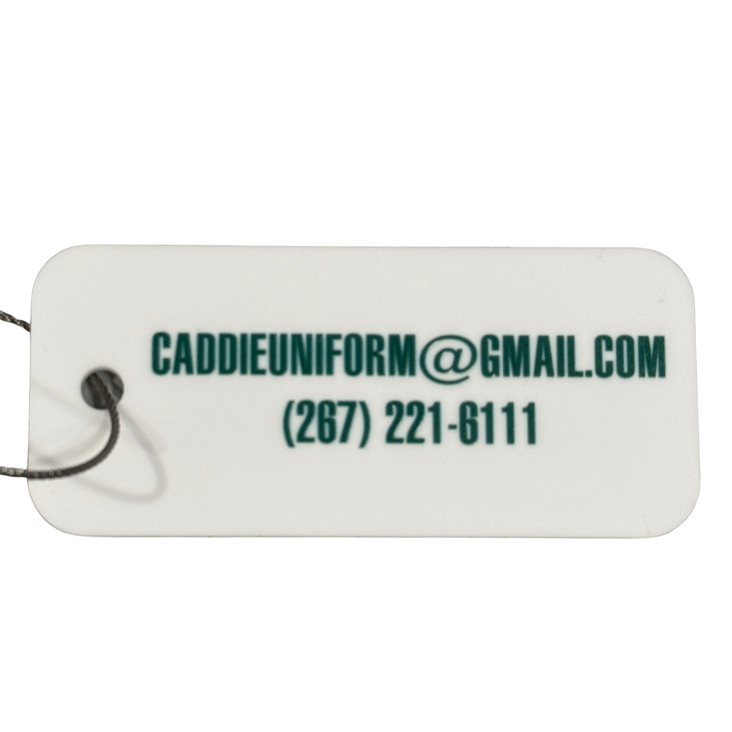 White Custom Luggage and Golf Bag Tag