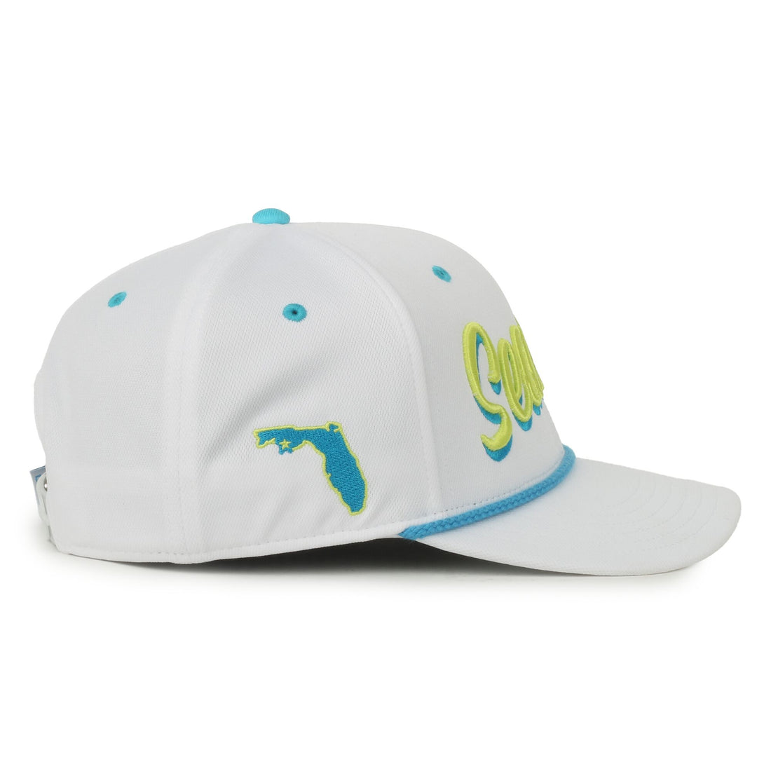 30A Seacrest Beach White/Multi Rope Script Hat