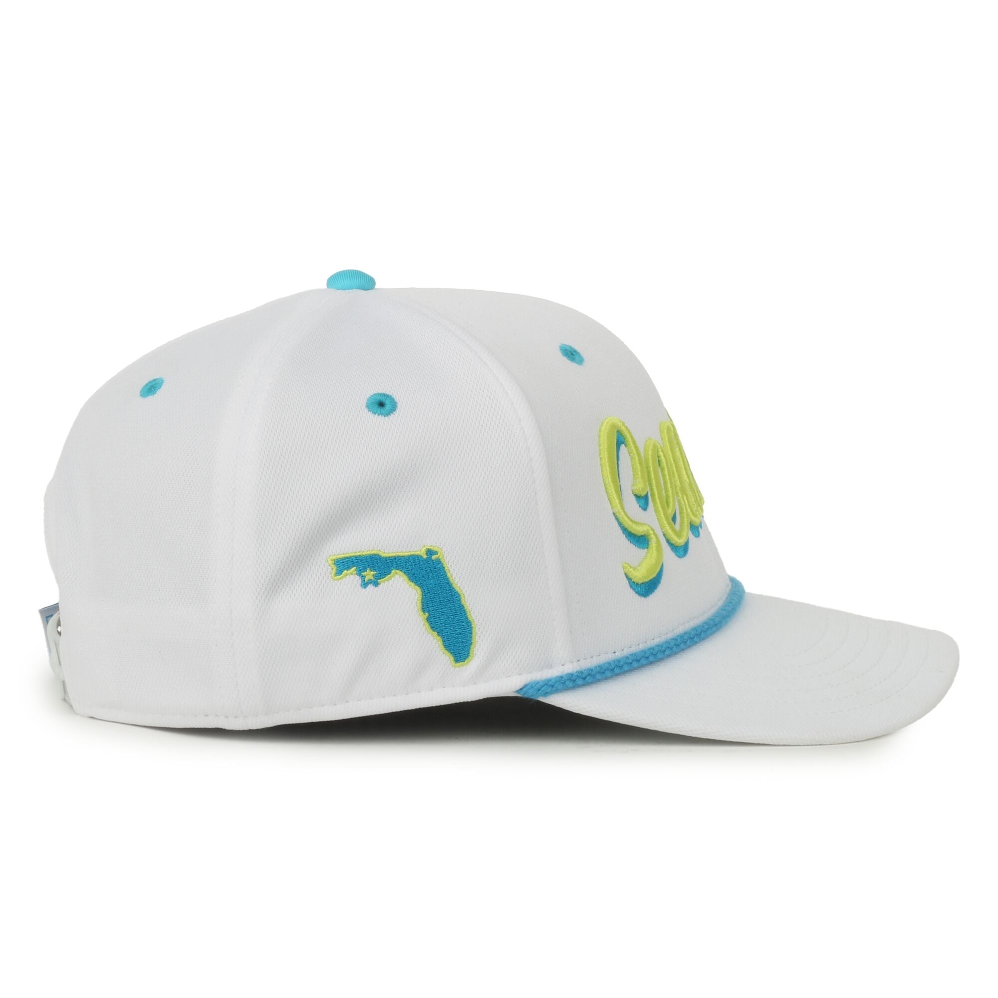 30A Seacrest Beach White/Multi Rope Script Hat