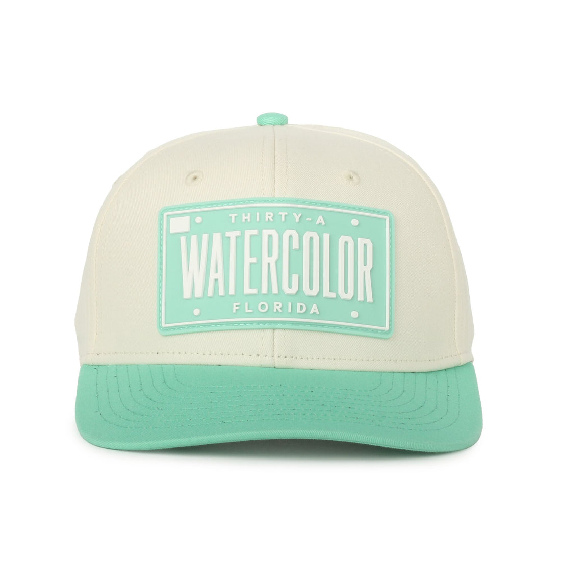 30A Watercolor Beach Mint/Cream License Plate Hat