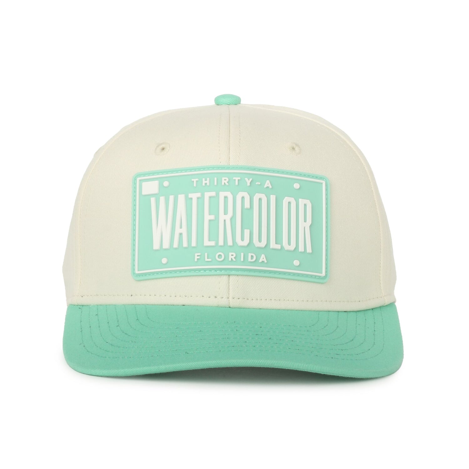 30A Watercolor Beach Mint/Cream License Plate Hat