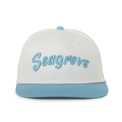 30A Seagrove Beach White/Blue Script Hat