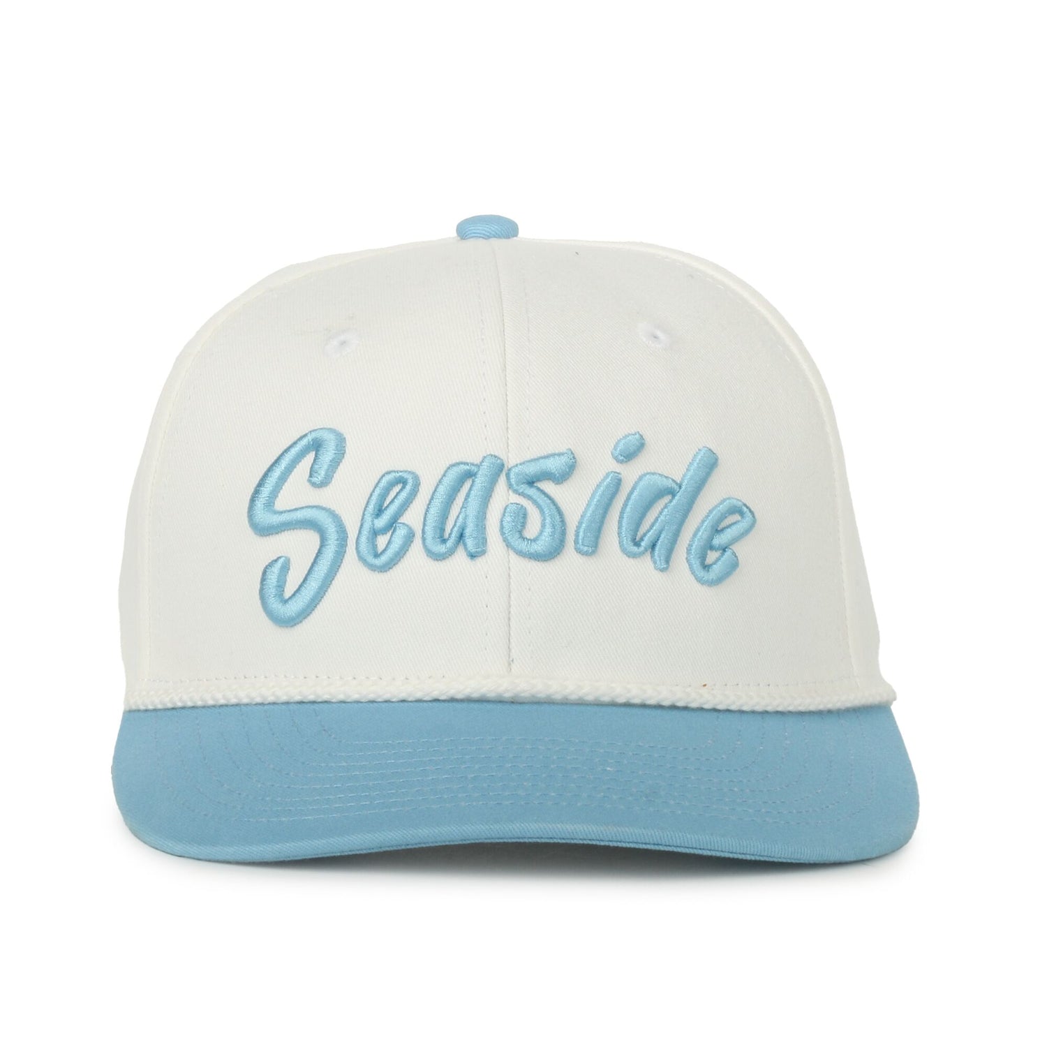 30A Seaside Beach White/Blue Script Hat