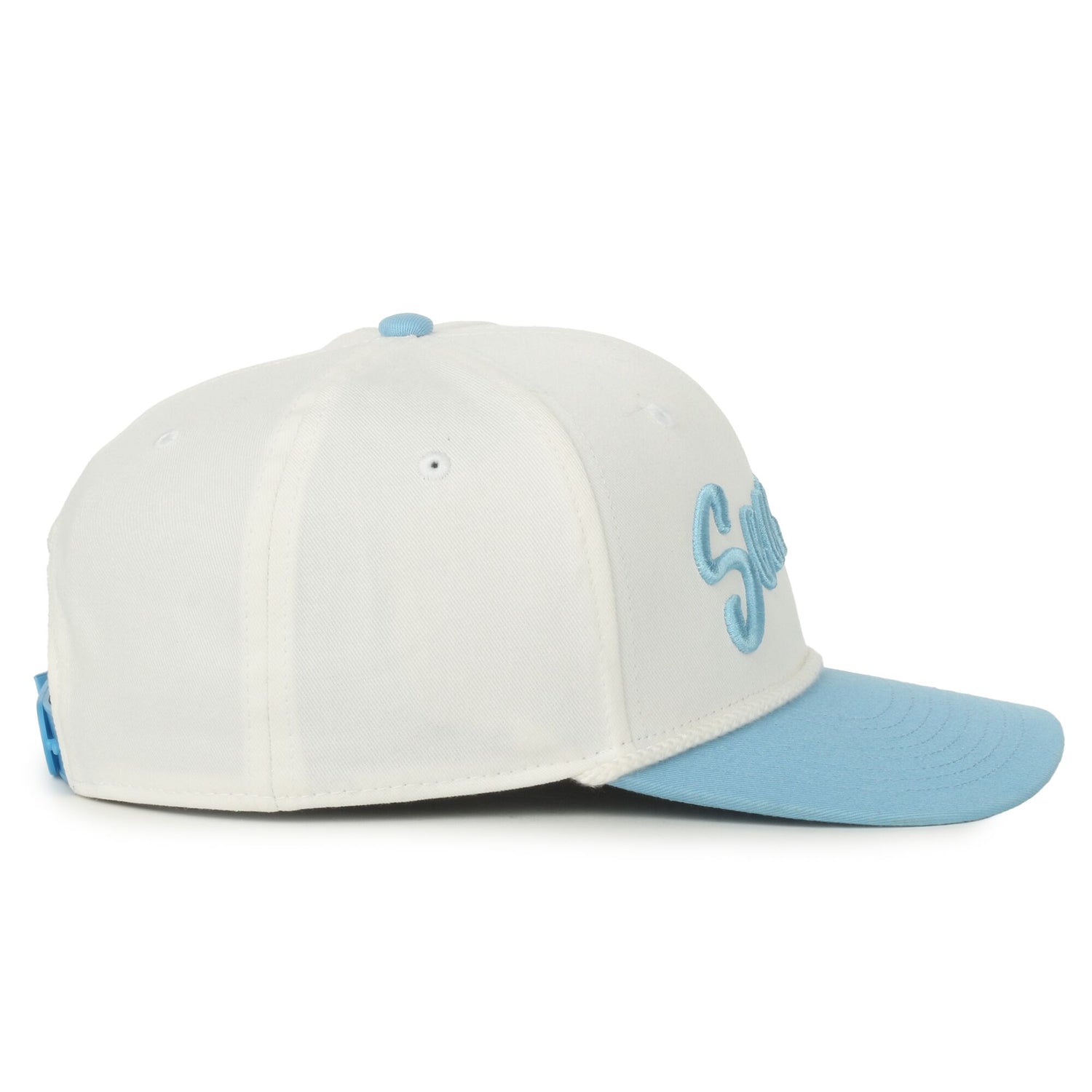 30A Seaside Beach White/Blue Script Hat