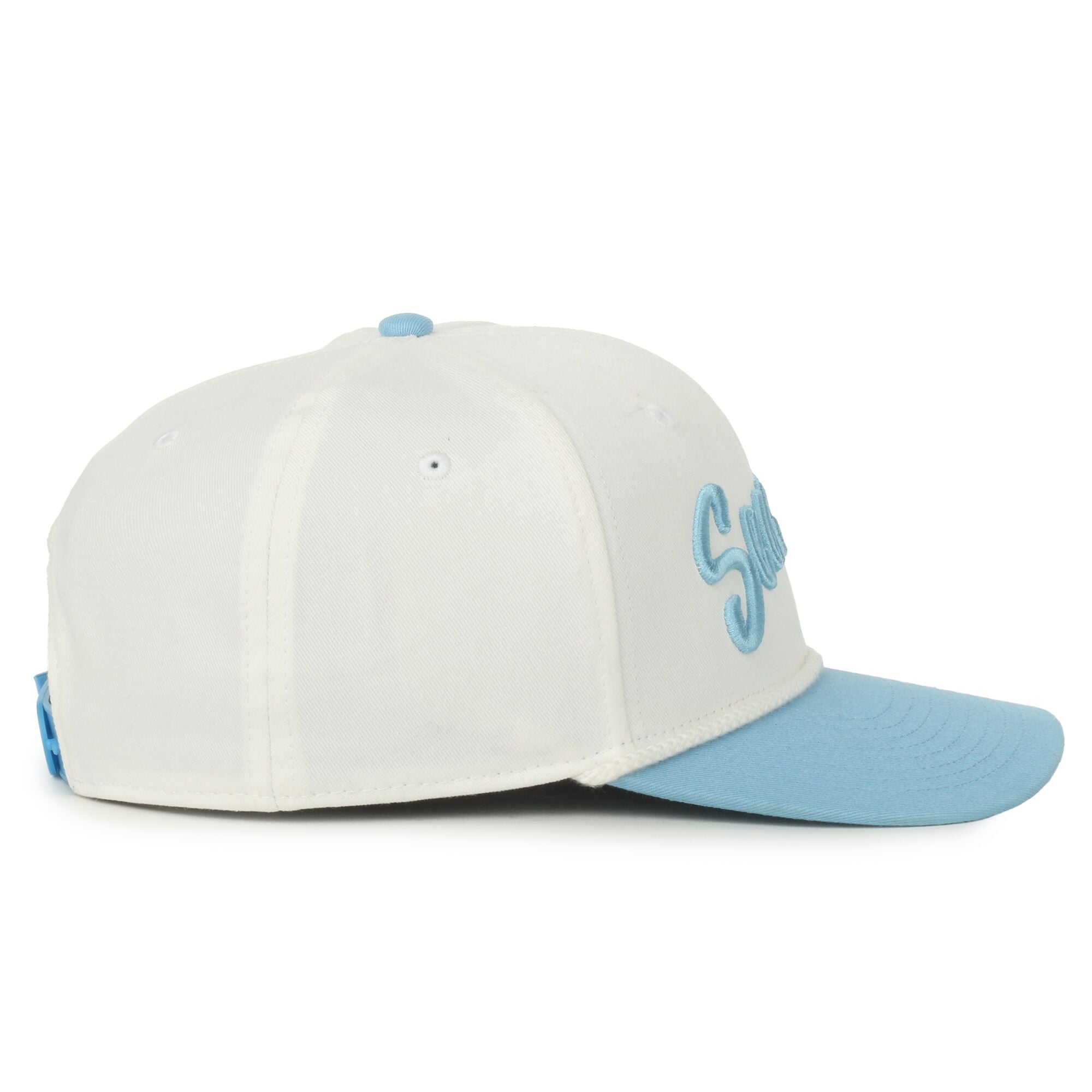 30A Seaside Beach White/Blue Script Hat