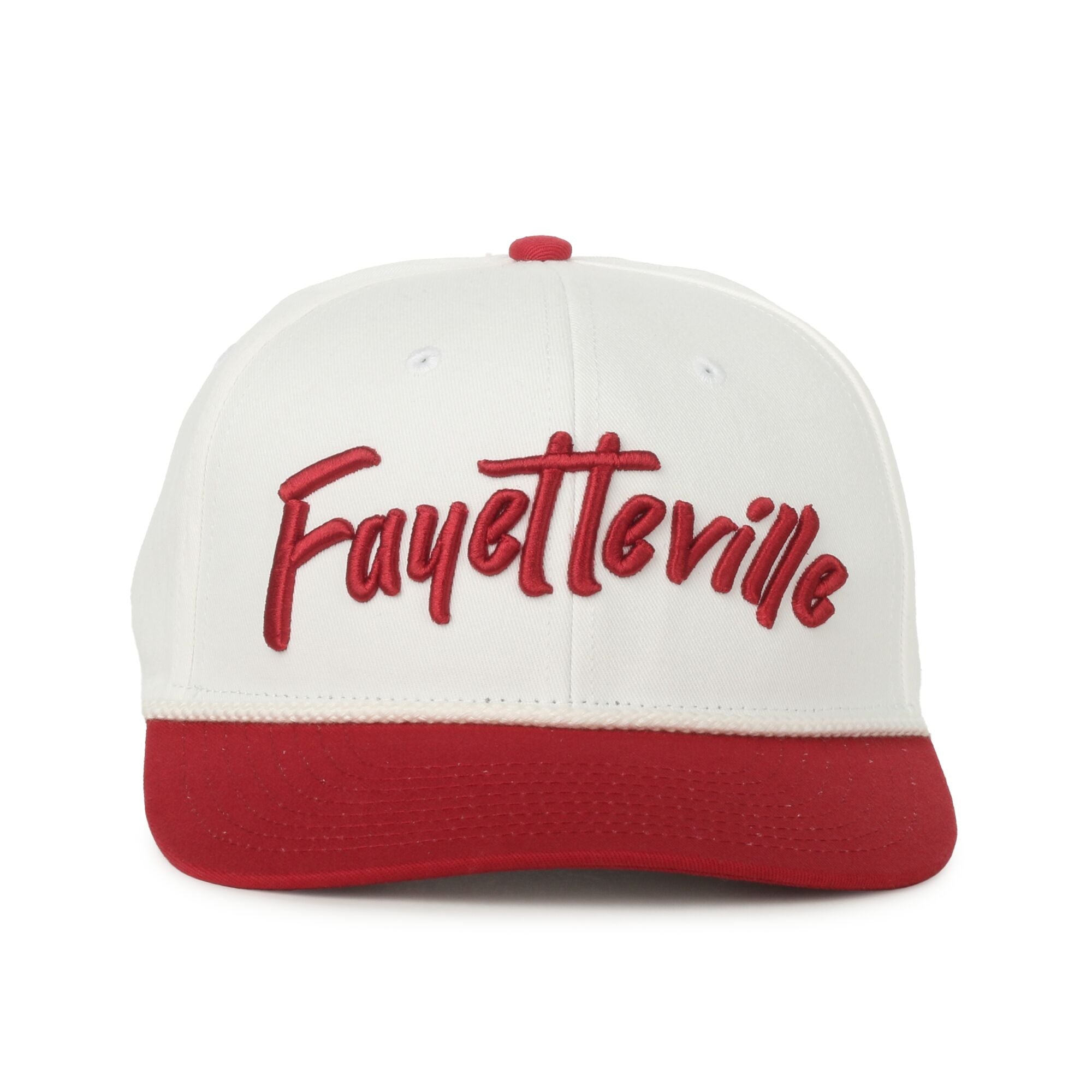 Fayetteville Arkansas Red/Cream Rope Script Hat