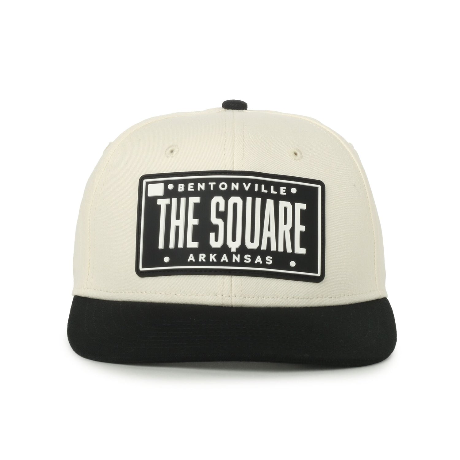 The Square Bentonville Arkansas Black/Cream License Plate Hat