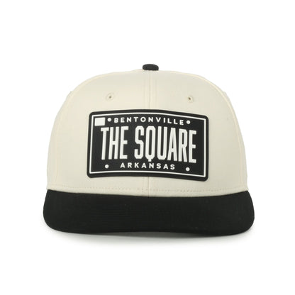 The Square Bentonville Arkansas Black/Cream License Plate Hat