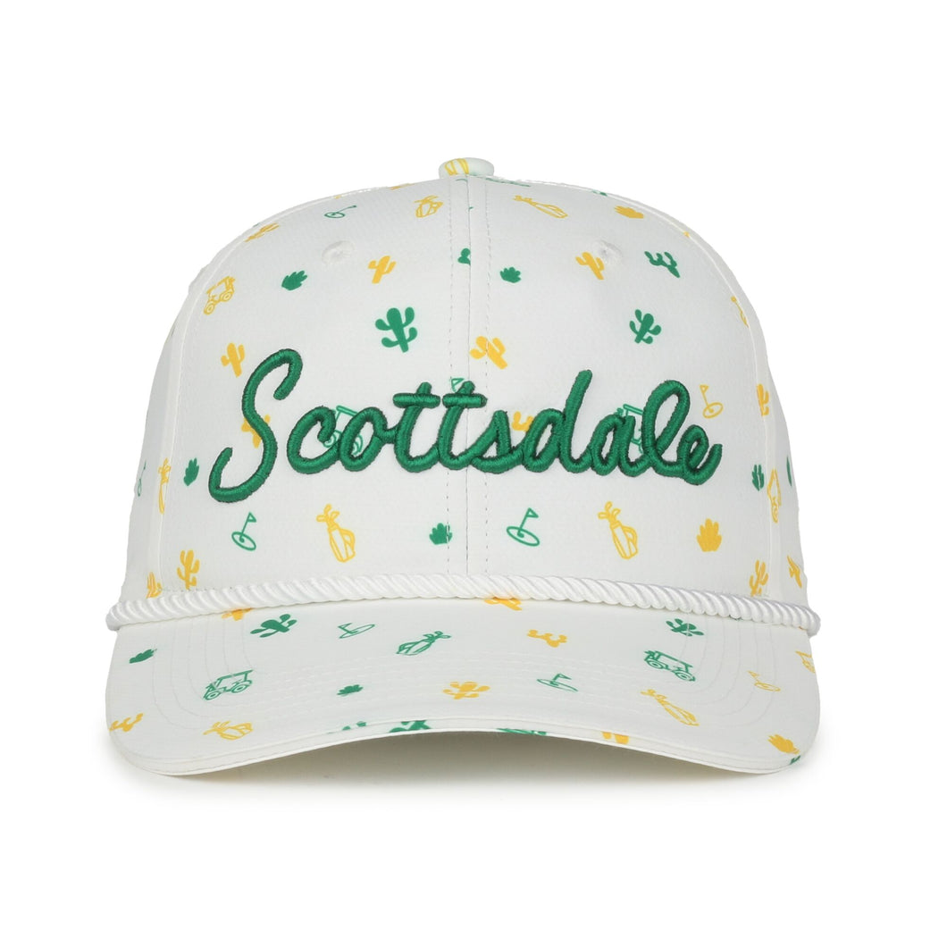 Scottsdale White Golf Hat with Logos