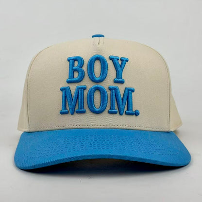 Boy Mom Embroidered Snapback Hat