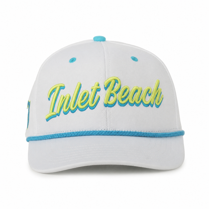 30A Inlet Beach White/Multi Rope Script Hat