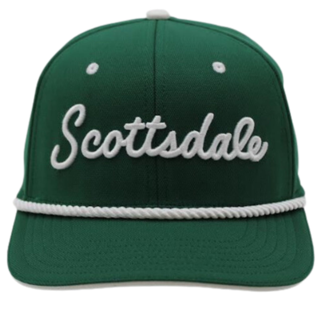 Scottsdale Green Golf Hat with White Letters