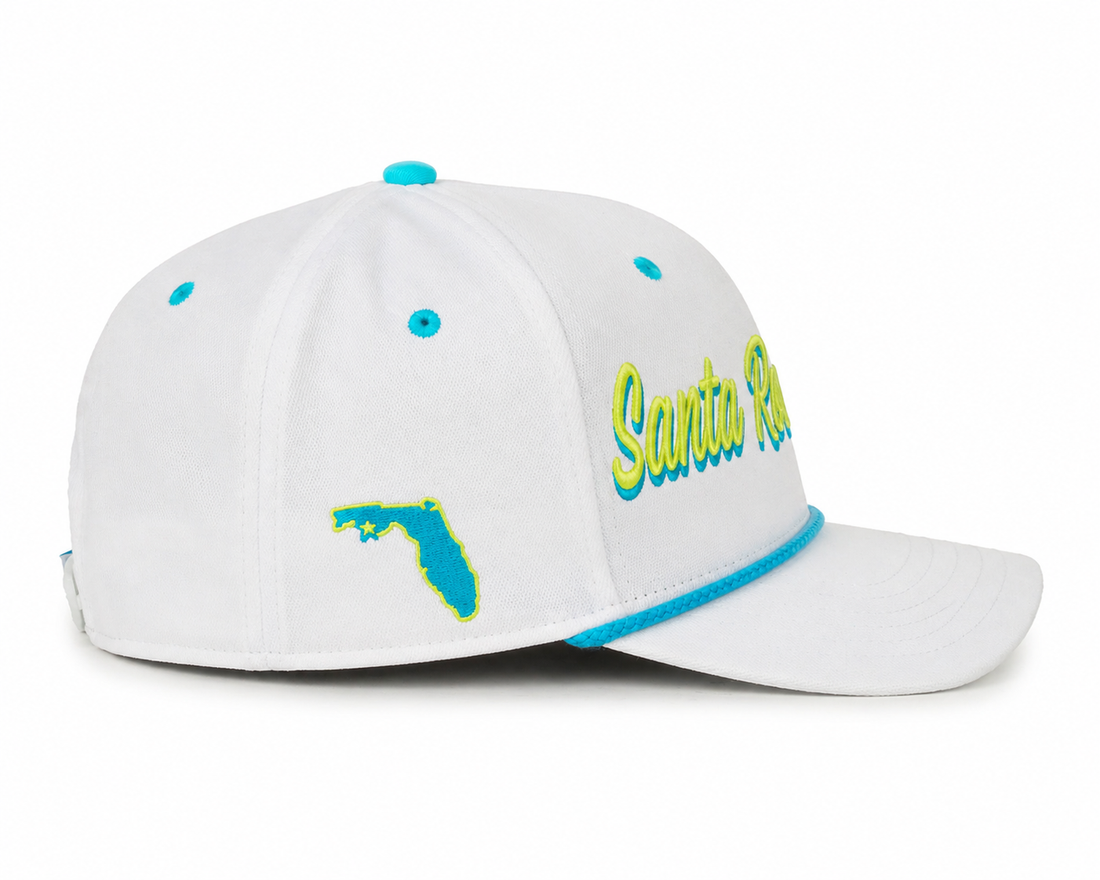 30A Santa Rosa Beach White/Multi Rope Script Hat