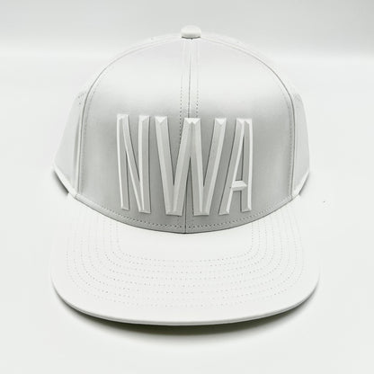 NWA 3D Puff White Snapback Hat