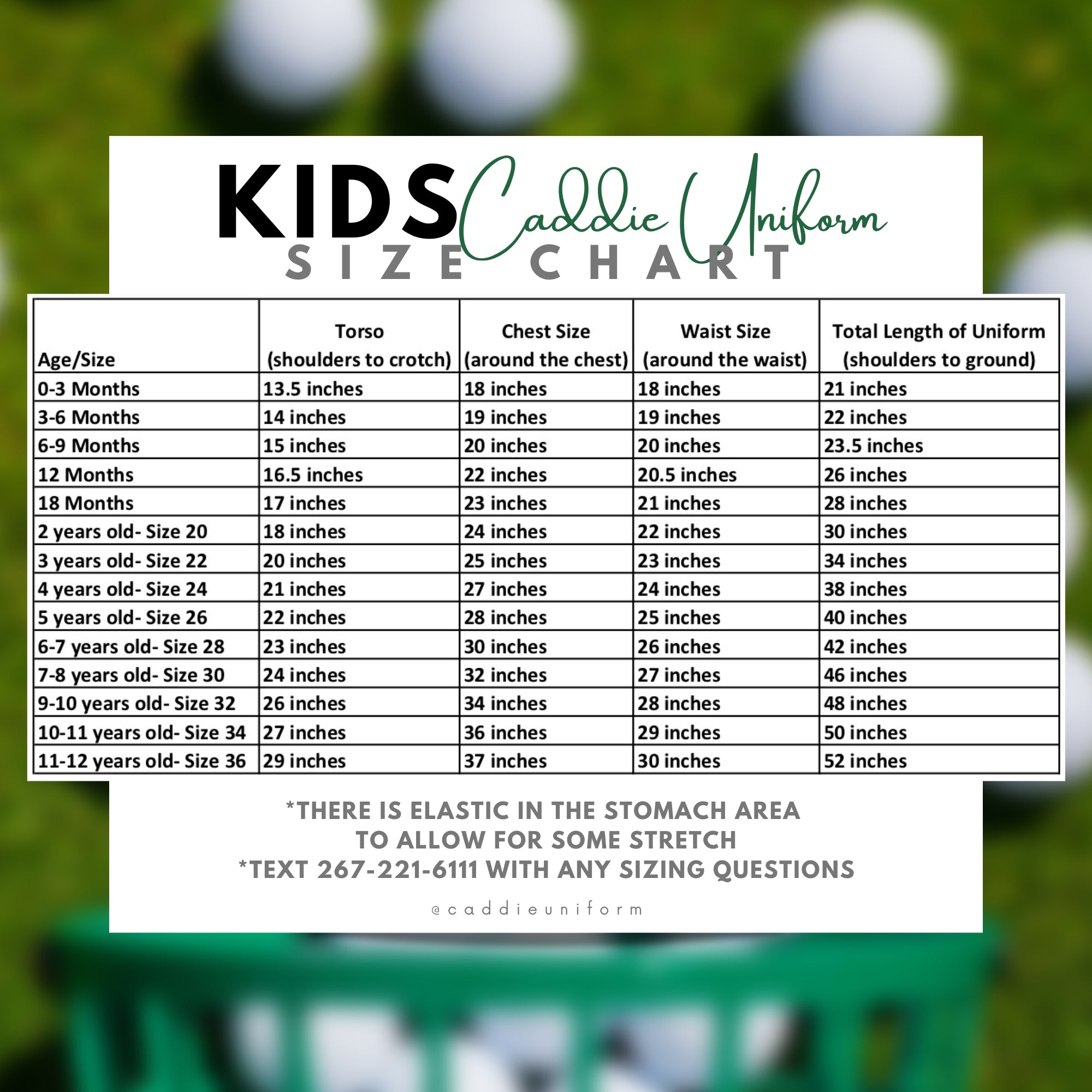 Kids Custom Caddie Uniform With Name, Number and Logo