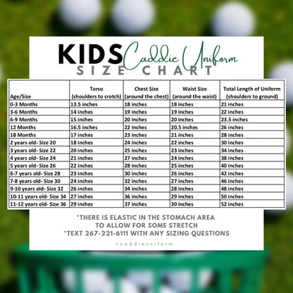 Kids Custom Caddie Uniform With Name, Number and Logo