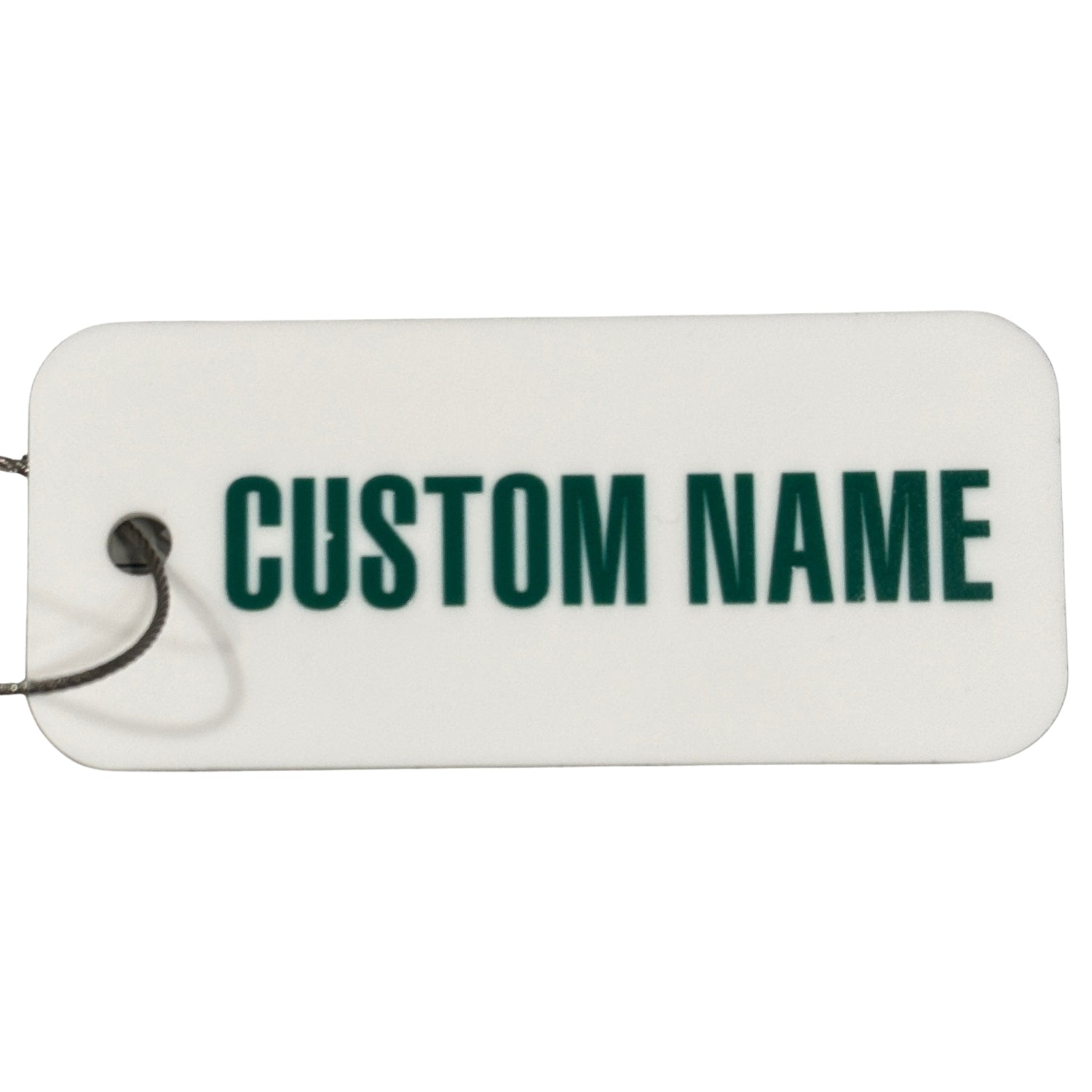 White Custom Luggage and Golf Bag Tag