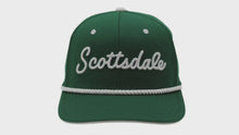 Load and play video in Gallery viewer, Scottsdale Green Golf Hat with White Letters
