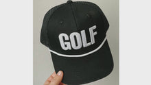 Load and play video in Gallery viewer, Black and White Mesh Golf Trucker Hat
